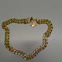 LEIFIDE Dog Chain Collar Diamond Link Puppy Collar 12 mm Wide Dog Necklace Metal Cat Chain Pet Crystal Necklace Jewelry Accessories for Small Medium Large Pet(16 Inch,Gold, AB Color)