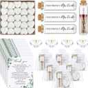100 Sets Wedding Party Favors for Guests Bulk Including Mini Heart Shaped Candles and Empty Matches Jars with Cork Top Thank You Cards and Organza Bags for Wedding Bridal Shower Party Souvenir