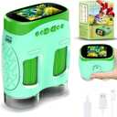 1000X Handheld Microscope for Kids : 4K 2.0" Screen Rechargeable Telescope and Camera Combo with 6 Slides, Perfect for Indoor Outdoor Exploration, Portable Edu for Age 3-12 Children