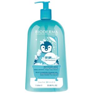 Bioderma ABCDerm Foaming Gel, Gentle Skin Cleanser and Moisturizing Body Wash for Babies and Children, 33.8 Fl Oz