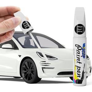PPSW Pearl White Touch Up Paint Compatible with Tesla, DIY Car Paint Scratch Repair, Automotive Paints, Quick & Easy Fix Scratch Repair for Tesla Model Y/3/X/S