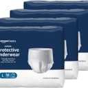 Amazon Basics Unisex Protective Underwear, Overnight Absorbency, Large, 56 Count, (4 Packs of 14)
