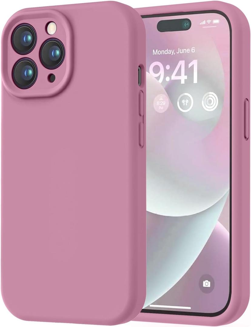 LOVE 3000 Designed for iPhone 14 Pro Case, Premium Silicone with [Soft Anti-Scratch Microfiber Lining] Shockproof Protective Phone Case for Men Women Girls 6.1", Lavender Purple