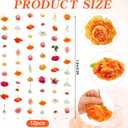 Suncalla 12 Pcs 70.8 ft Flower Garlands Hanging Artificial Wildflower Vine Decor from Ceiling Floating Floral Backdrop Silk Fake Flower Garland for Wedding Home Garden Wall Arch(Rose)