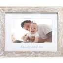 Pearhead Daddy and Me Picture Frame, Baby Photo Keepsake, Father's Day Gift, Gender-Neutral Nursery Decoration, 4" x 6" Display, Distressed Wood
