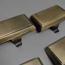 Sunshane 4 Pieces Christmas Stocking Holders Mantel Stocking Hanger Hooks Fireplace Mantle Metal Hang Bases for Xmas Party Decorations (Bronze)