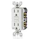Leviton GFCI Weather-Resistant Outlet, 15 Amp, Self Test, Tamper-Resistant with LED Indicator Light, Outdoor Locations, GFWT1-W, White