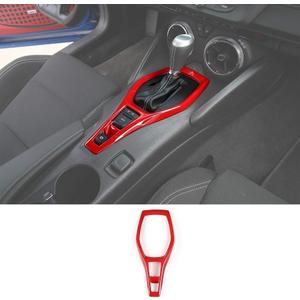 CheroCar Gears Shift Panel Trim Cover Dash Board Decor Sticker for Chevrolet Camaro 2016+, Interior Decoration Accessories (Red)