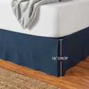 Amazon Basics Lightweight Pleated Bed Skirt, Wrinkle and Fade Resistant, Machine Washable, King, Navy Blue, 16-inch Drop