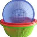 4 Pcs Large Plastic Wash Basket Round Perforated Colander Wash Vegetables and Fruits Drain Cooked Pasta Kitchen Essentials Food Strainer Basket Strainer Kitchen Blue Green Red Orange color