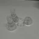 Woho Clear Taper Candle Holders 4.3" H Set of 3 for Wedding Table, Ribbed Glass Candlestick Holders for Daily Home Decor, Vintage Candle Sticks Holder Decor for Thanksgiving Christmas