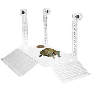 AnRui Turtle Hanging Basking Platform Acrylic Turtle Tank Accessories Terrace Aquatic Reptile Ramp Dock, Tortoise Climbing Ladder for Aquarium