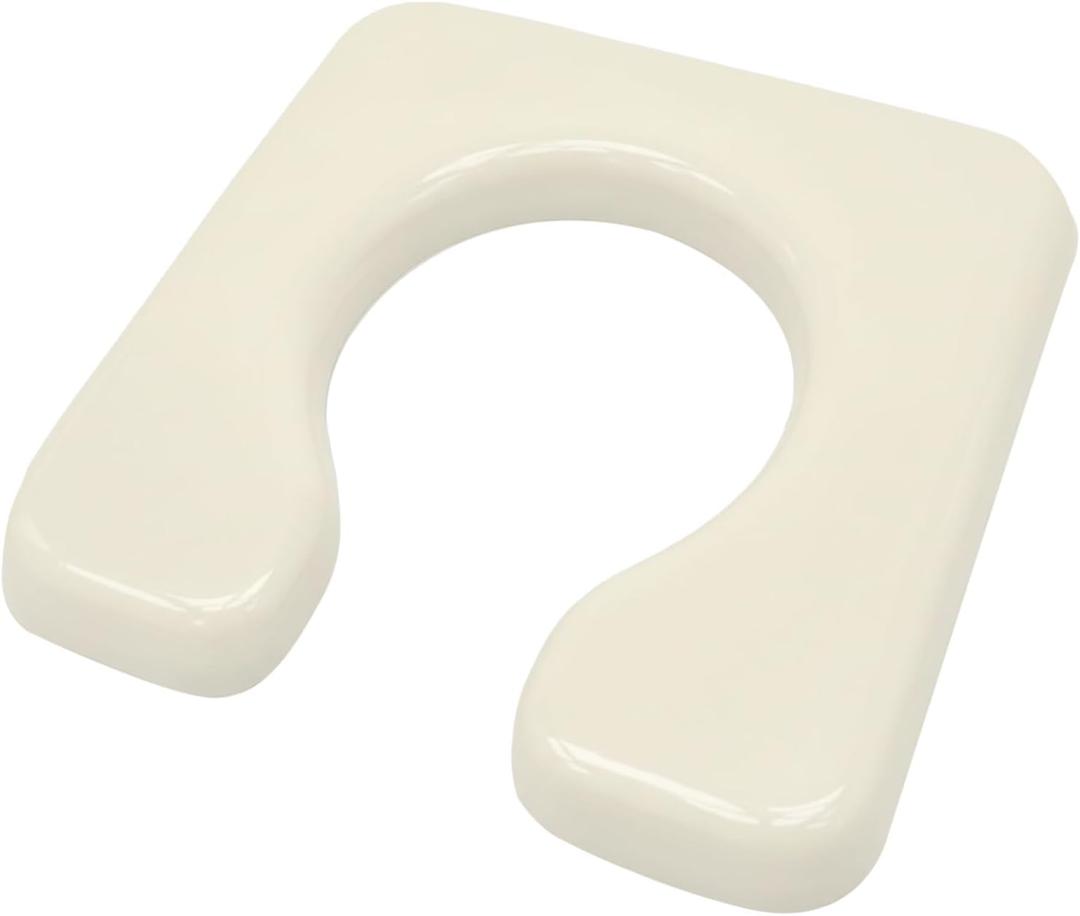Soft Commode Seat Cushion, U-Shape Padding for Bedside Chairs & Raised Toilets, 16.5 Inch Width, Waterproof (Beige)
