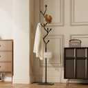 Tree-shaped coat rack stand,Metal coat tree with 8 Hooks and sturdy cast iron base,Heavy Duty coat rack freestanding coat hanger stand for Clothes Hats Scarfs Purses (black)