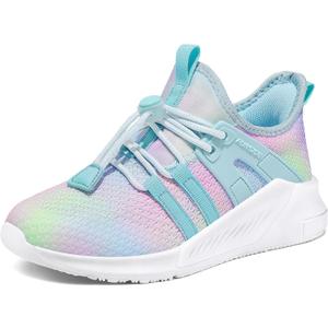 RUNSIDE Girls Tennis Shoes Lightweight Sports Kids Sneakers Lace-up for Running/Walking, 11 Little Kid, Gradient Blue