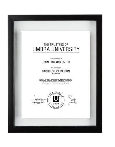 Pack Of 3 Umbra 316280-040 Floating Frame for Displaying Documents, Diploma, Certificate, Photo or Artwork, 11 x 14 8-1/2 x 11, Black 