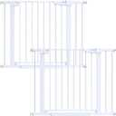 Cumbor 2 Pack 29.7-40.6"(Extensions Included) Baby Gate for Stairs, Mom's Choice Awards Winner-Auto Close Dog Gate for doorways, Pressure Mounted Pet Gate Indoor, Wide Safety Child Gate for Dog,White