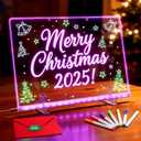 LED Note Board with 7 Colors, LED Drawing Board for Kids, Includes Adapter, 7 Markers, Soft Cloth, Hanging Chain, Christmas Gift (2025 Upgrade Edition) ((16x12 Inches) - Ultimate Creativity Canvas)