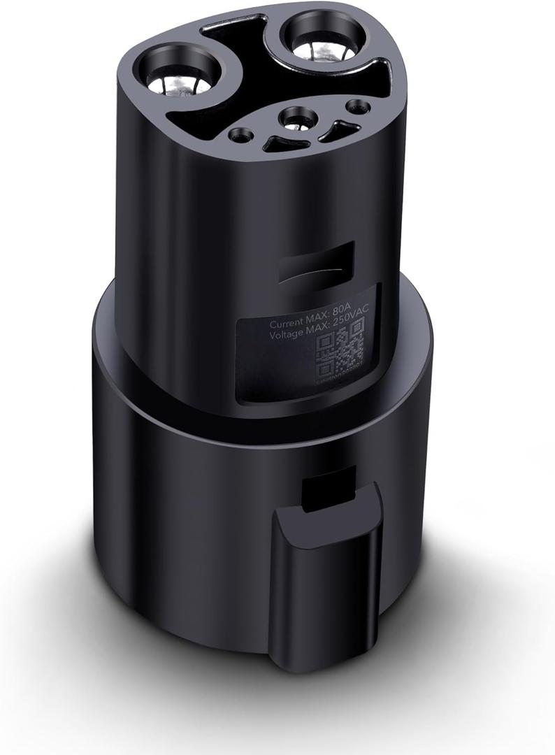 Lectron J1772 to Tesla Adapter 80 Amp (250V) - EV Charging Adapter Compatible with Tesla Model S/3/X/Y/Cybertruck and All Electric Vehicles in The NACS Alliance (Black)