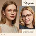 SKYOAK 2 Pack Vibrant Progressive Multifocus Reading Glasses Women, Stylish Spring Hinge Multifocal Readers, Lightweight Anti Blue Light Computer Eyeglasses for Near Range (Pink & Tortoise, 1.25x)