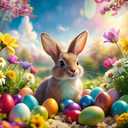 7x5ft Spring Easter Backdrop Bunny Colorful Eggs Floral Photography Background Family Party Decorations Kids Easter Party Banner D800