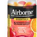 Airborne 400mg Vitamin C Gummies for Adults & Children, Immune Essentials Daily Immune Support Supplement with Powerful Antioxidants Vitamins C & E Plus Selenium - 132 Gummies, Orchard Fruit Flavor (EXP: 07/2027)