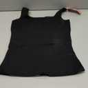 EUYZOU Women's Tummy Control Shapewear Tank Tops Seamless Square Neck Compression Tops Slimming Body Shaper Camisole (Large, Black/White/Grey 3pk)