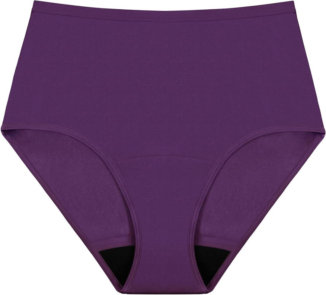 AIRCUTE Washable Urinary Incontinence Potective Underwear for Women Leak Proof Absorbent Cotton Panties 60ML 1 Pack (Purple, Large)