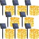 Beieverluck 8 Pack Solar Fairy Lights Outdoor Waterproof 264FT 800 LED Solar String Lights Outside with 8 Modes for Tree Garden Wedding Party Decor, Warm White