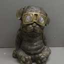 Large Garden Statue Dog Solar Lamp Succulents with LED Light 15" Dog Sculpture Courtyard Balcony Home Decoration