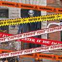 4 Pcs Zombie Area Caution Tape - DO NOT CROSS, 3 Inch x 120 Ft, Scary Halloween Zombie Decorations, Warning Barricade Safety Tape for Haunted House Party Danger Zone