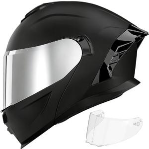 Motorcycle Helmets,Dual Visor Flip up Modular Full Face Helmet(XXL)