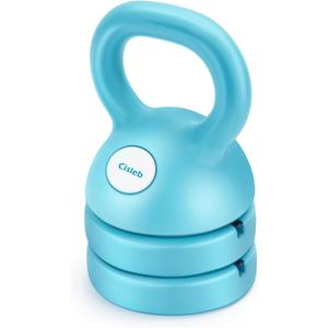 Adjustable Kettlebell Weight Set: 3-in-1 Kettlebells (5lbs 8lbs 12lbs) for Home Gym Full-Body Workout Strength Training Weight Loss | Good for Beginners (Teal)