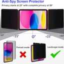 Magnetic iPad 10th generation (2022) / 11th generation (2025) Privacy Screen Protector, iPad 10.9 inchAnti Blue Light Glare Spy Privacy Filter