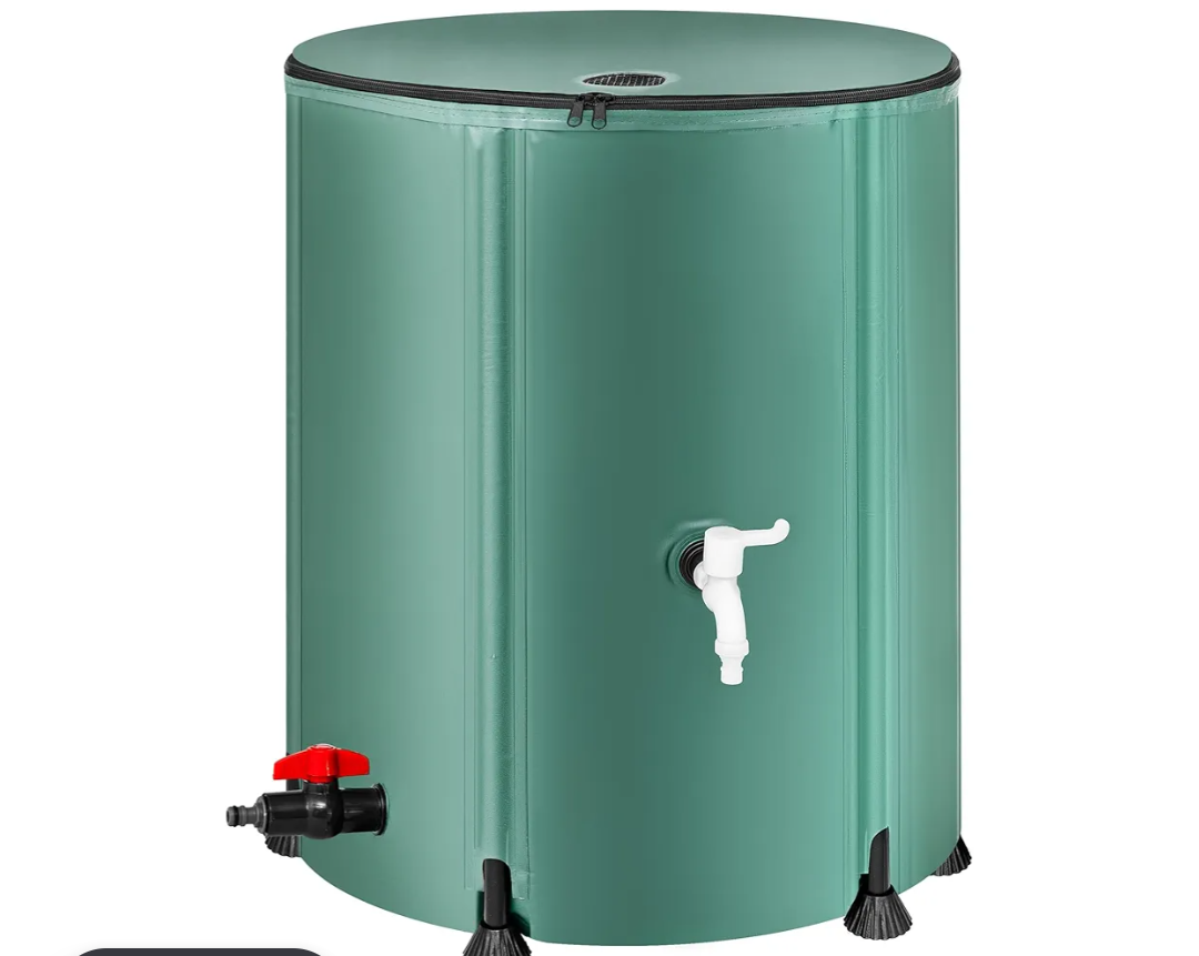 Collapsible Rain Barrel Water Storage Containers-53 Gallon Portable Rainwater Collect System Water Tank to Collect Rainwater from Gutter Downspout Water Catcher with Spigots,Filter＆Overflow Kits
