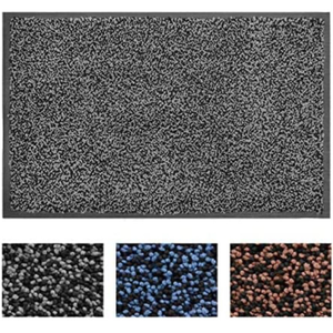 MATALL Home Entrance Door Mat - Microfiber Super Absorbent Mat Floor Mats with Durable Rubber Backing Indoor Low-Profile Doormats for House High Traffic Areas (35”x23.5”, Black&Grey)