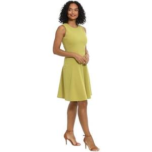 London Times Women's Versatile Crew Neck Bias Seamed Fit and Flare Dress Polished Chic Flattering Feminine 22W