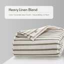 Linen Texture Shower Curtains for Bathroom Sage Green Boho Natural Striped Shower Curtain with Tassel 48W X 72L