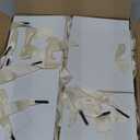 Kolldenn 50 Pcs Mini Gift Bags with Beige Bow Ribbon 4''x2.7''x4.5'' Small White Paper Thank You Goodie Gift Bags Bulk with Handle for Baby Shower Wedding Party Favor Birthday Return Guests