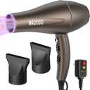 WADODO Ionic Hair Dryer, 2200W Professional Blow Dryer Fast Drying Travel Hair Dryer, AC Motor Constant Temperature Low Noise Ion Hair Dryers Curly Hair Care Hairdryer Blowdryer for Women Men(Brown)