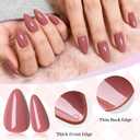 240pcs Dusty Rose Press on Nails Almond- Short Press on Nail pink in 12 Sizes for Women & Girl, Glossy Short Nails Press on Almond Fully Cover Acrylic Fake Nail with Glue & Jelly Tabs