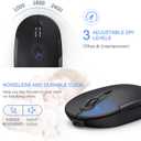 Wireless Keyboard and Mouse, Vssoplor 2.4GHz Rechargeable Compact Quiet Full-Size Keyboard and Mouse Combo with Nano USB Receiver for Windows, Laptop, PC, Notebook-Black