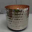 MyGift 6 Inch Copper Tone Metal Plant Pot with Hammered Design, Decorative Small Succulent Planter - Handcrafted in India
