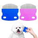 2 Pack Professional Eye Comb For Pets,Stainless Steel Tear Stain Remover,Flea Lice Comb,For Cats & Dogs,Gentle Round-Head Grooming Tool,Precisely Removes Stains, Dirt And Debris From The Eye Area
