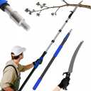18FT Reach Manual Pole Saws for Tree Trimming with 5-12FT Telescoping Extension Pole, Anti-slip Handle, Manual Pruning Pole Saw with 19" 3X Detachable Saw for Forestry, Yard, Garden, Patios
