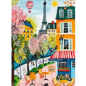 Cross & Glory  Morning at Caf Lisle  1000 Piece Jigsaw Puzzle for Adults | Paris Folk Art Puzzle | Bright Eiffel Tower Caf Scene | Premium Quality 1000 Piece Puzzle for Adults