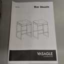 VASAGLE EKHO Collection - Bar Stools Set of 4, Counter Height Bar Stools, Synthetic Leather with Stitching, Mid-Century Modern Counter Stools, 26-Inch Tall, Kichen Home Bar Dining Room, Cream White