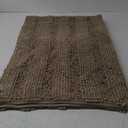 Grandaily Chenille Striped Bathroom Rugs 60x20, Extra Thick and Absorbent Bath Mats, Non-Slip Soft Plush Shaggy Shower Carpet, Machine Wash Dry, Bath Rug for Bathroom, ( Tan)
