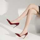 Women's 3.9 Inch Pumps Pointed Toe Stiletto Heels Shallow Mouth High Heels Party Night Club Wedding Dress Shoes US 9.5