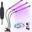 Ropery LED UV Light with USB, 30W Dimmable Black Light with Clip, Glow in The Dark, 395-405nm for Party, Stage, UV Glue Curing Resin Paint, Aquarium